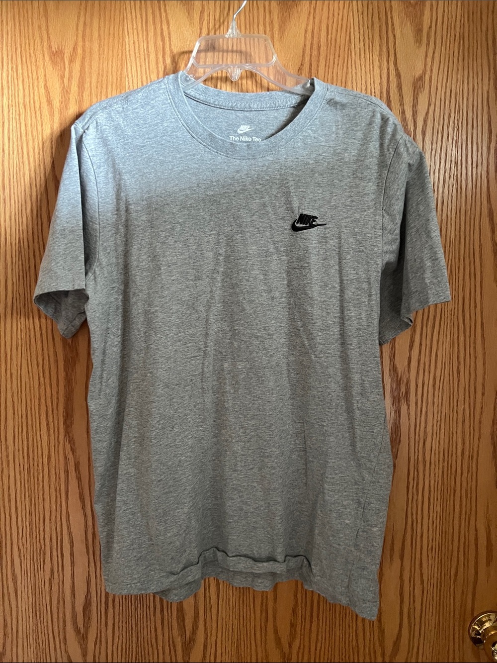 Nike Gray Heather Short-Sleeve Crew Tee with Chest Swoosh
